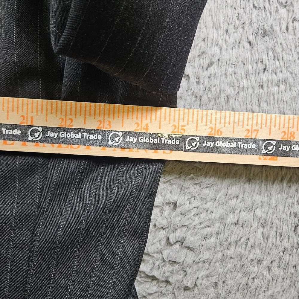 Jones New York 46S Wool Blazer Suit Jacket‎ Men Charcoal Pinstriped